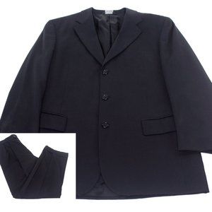 Jos A Bank 100% Wool Solid Black 2-Piece Suit Jack